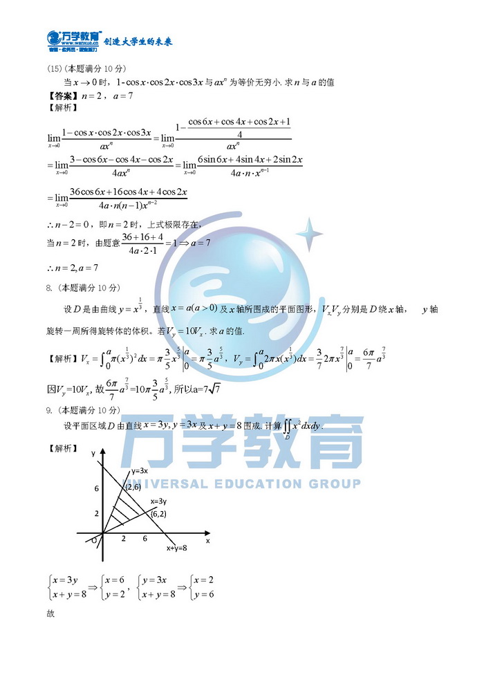 2013��ȫ���Tʿ�о�����W(xu��)�y(t��ng)һ��ԇ��(sh��)�W(xu��)��ԇ�}��6